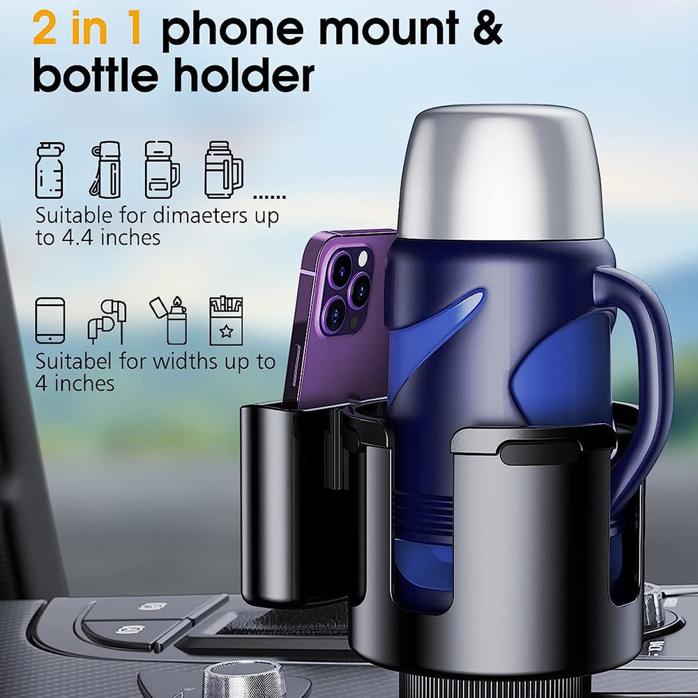 Cup Holder Extender For Car Extensible Adjustable Base Large Cup Drink Holder Removable Phone Mount Adapter black - Premium Car Organizers from Rapidvehicles - Just $32.09! Shop now at Rapidvehicles