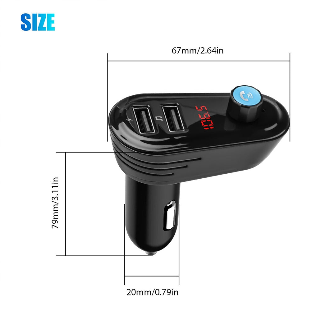 FM Transmitter For Car Wireless Radio Adapter MP3 Player Stereo Music Hands Free Car Kit U Disk Playback black - Premium Car Chargers from Rapidvehicles - Just $31.99! Shop now at Rapidvehicles