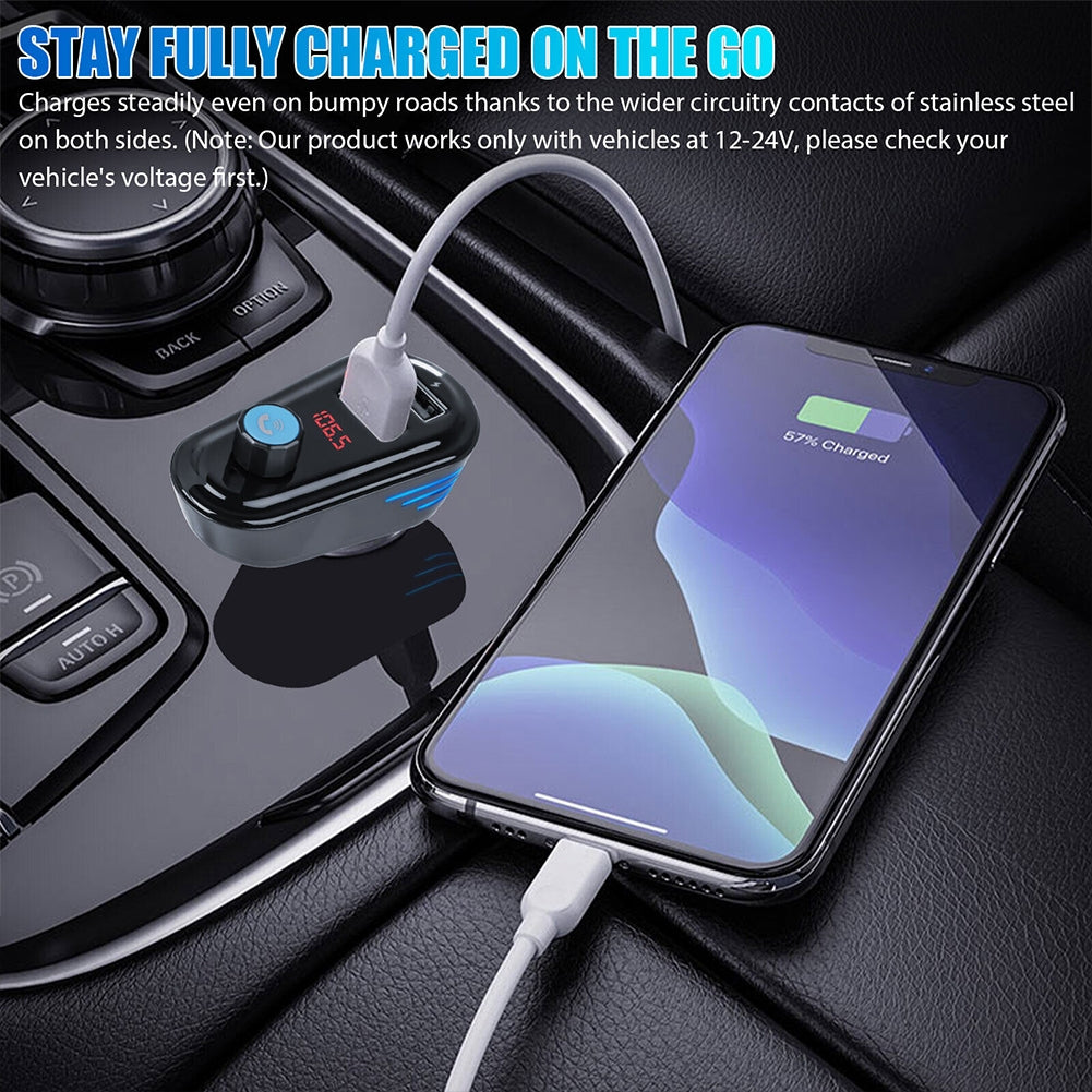 FM Transmitter For Car Wireless Radio Adapter MP3 Player Stereo Music Hands Free Car Kit U Disk Playback black - Premium Car Chargers from Rapidvehicles - Just $31.99! Shop now at Rapidvehicles