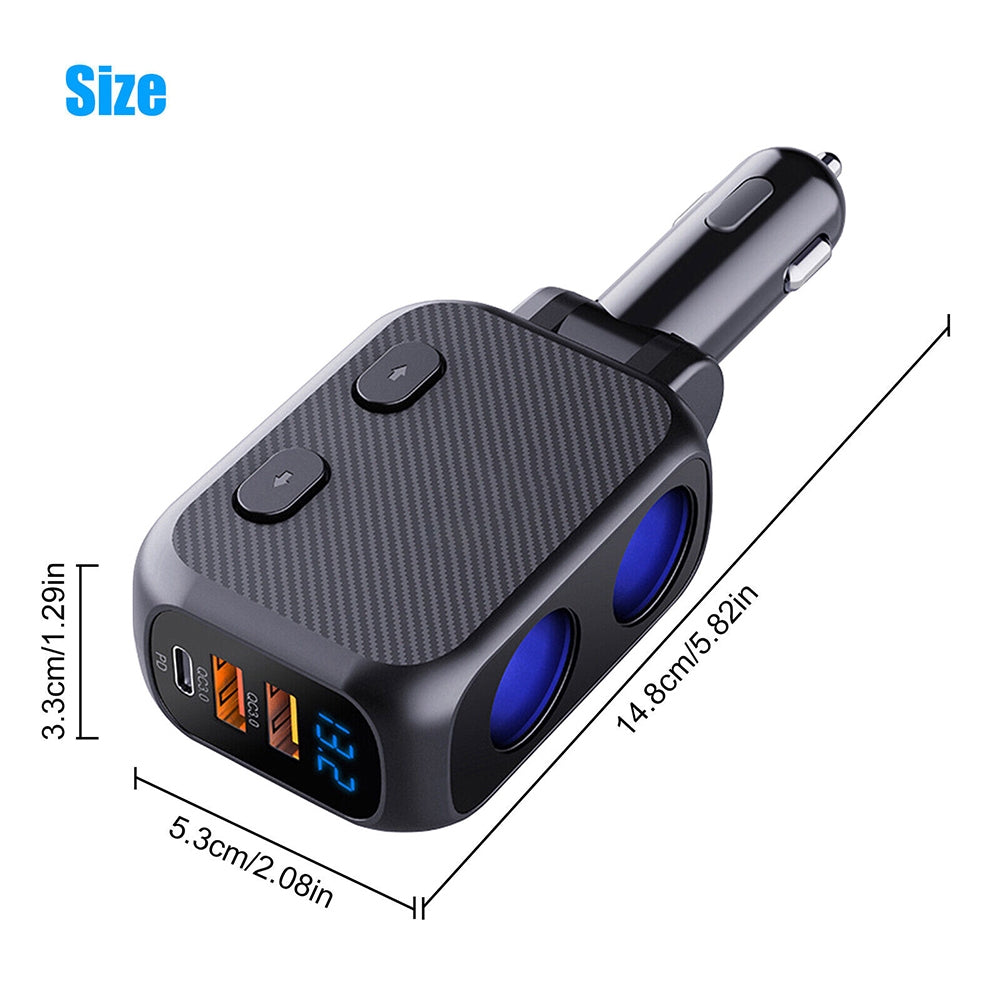 Car Charger 180W 2-Socket Cigarette Lighter Splitter Dual QC 3.0 - Premium Car Chargers from Rapidvehicles - Just $41.99! Shop now at Rapidvehicles