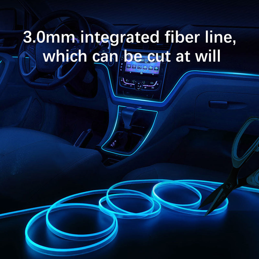 EL Wire Interior Car LED Strip Lights RGB Colorful Ambient Lighting Kits 5V USB Powered For Car Garden Decorations 3 meters - Premium Car LED Lights from Rapidvehicles - Just $19.99! Shop now at Rapidvehicles