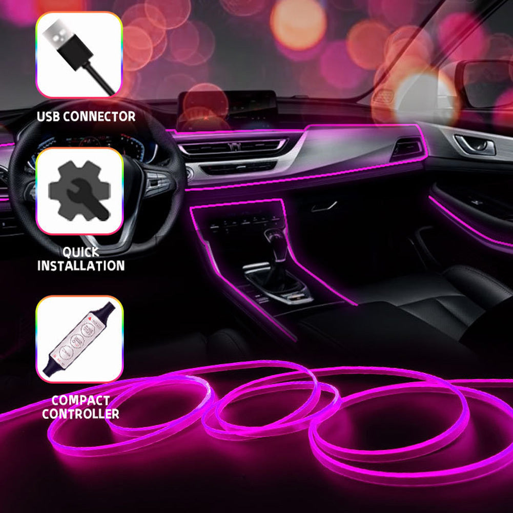 EL Wire Interior Car LED Strip Lights RGB Colorful Ambient Lighting Kits 5V USB Powered For Car Garden Decorations 1 meter - Premium Car LED Lights from Rapidvehicles - Just $15.87! Shop now at Rapidvehicles