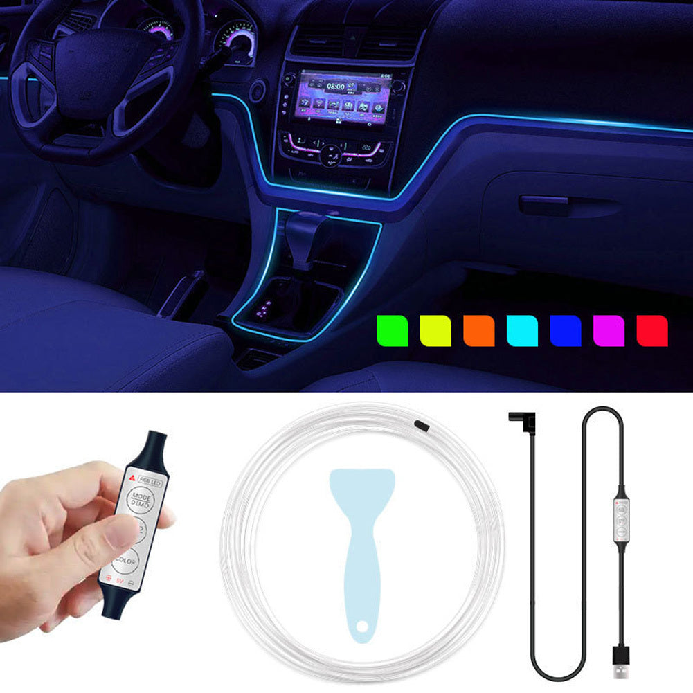 EL Wire Interior Car LED Strip Lights RGB Colorful Ambient Lighting Kits 5V USB Powered For Car Garden Decorations 1 meter - Premium Car LED Lights from Rapidvehicles - Just $15.87! Shop now at Rapidvehicles