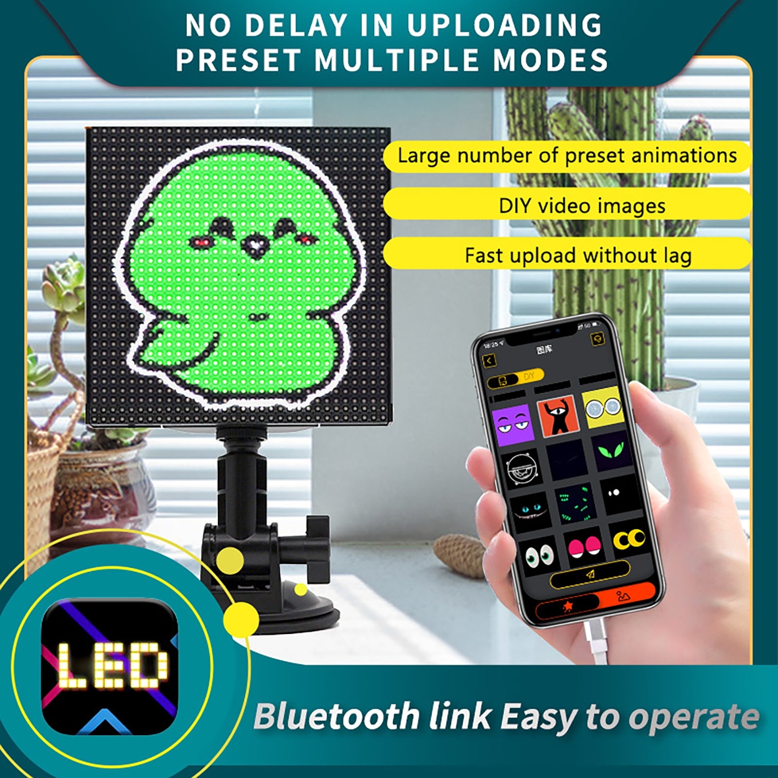 Pixel Display Screen Smartphone App Control DIY Custom Emoticon - Premium Car LED Lights from Rapidvehicles - Just $62.99! Shop now at Rapidvehicles