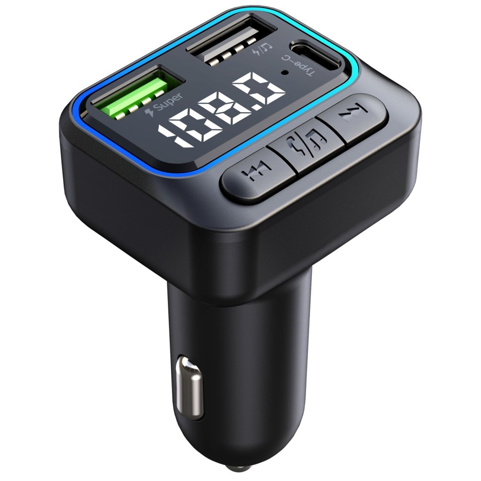 Wireless FM Transmitter For Car MP3 Player Dual USB QC3.0 Quick Charge Handsfree Calling 12-24V Vehicle Universal black - Premium Car Chargers from Rapidvehicles - Just $20.99! Shop now at Rapidvehicles