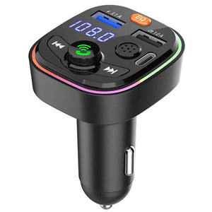 Q6 Car Radio FM Transmitter Dual USB Fast Charging Adapter MP3 Music Player Hands Free Car Kit With Pressure Gauge black - Premium Car Chargers from Rapidvehicles - Just $17.99! Shop now at Rapidvehicles