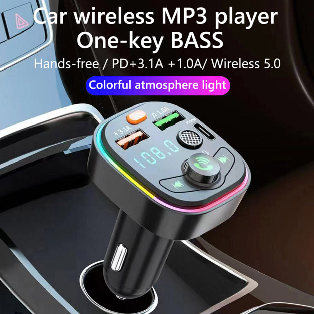 Q6 Car Radio FM Transmitter Dual USB Fast Charging Adapter MP3 Music Player Hands Free Car Kit With Pressure Gauge black - Premium Car Chargers from Rapidvehicles - Just $17.99! Shop now at Rapidvehicles