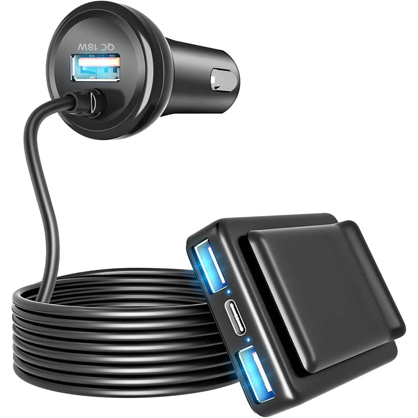 Car Charger 74W QC3.0 PD18W 4 Ports Fast Charging Adapter With - Premium Car Chargers from Rapidvehicles - Just $38.99! Shop now at Rapidvehicles