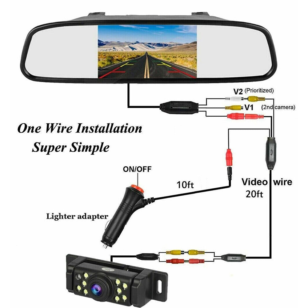 Car Rear View Backup Camera Kit 5 inch LCD HD Display 9LED - Premium Car Rear View Camera from Rapidvehicles - Just $63.99! Shop now at Rapidvehicles