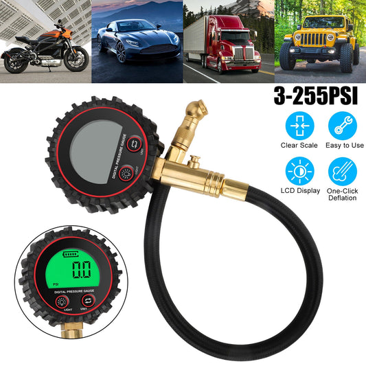 Digital Tire Pressure Gauge 255PSI Professional Accuracy LCD - Premium OBD & Diagnostic Tools from Rapidvehicles - Just $34.99! Shop now at Rapidvehicles