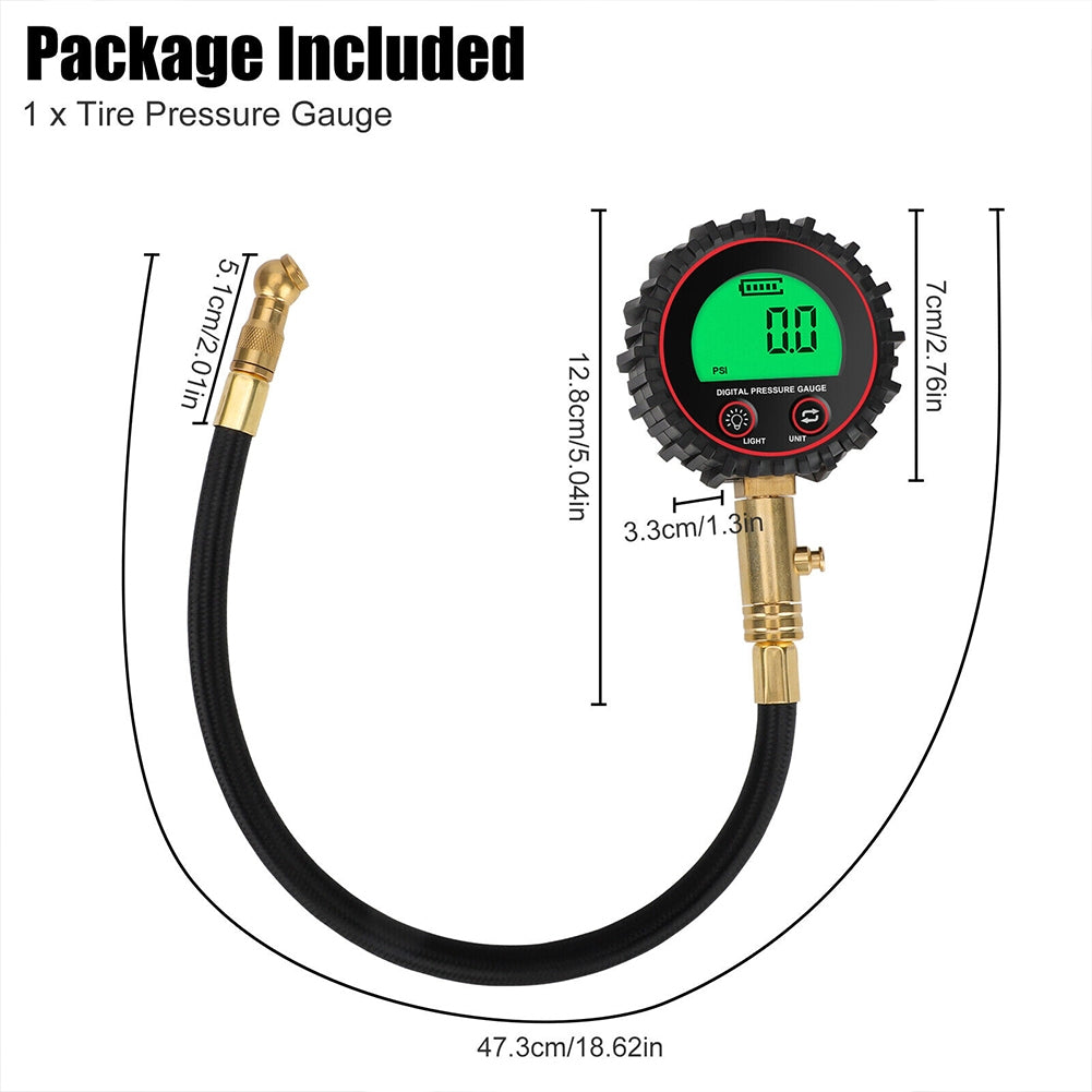 Digital Tire Pressure Gauge 255PSI Professional Accuracy LCD Display Air Pressure Gauge For Trucks Cars RVs black - Premium OBD & Diagnostic Tools from Rapidvehicles - Just $27.99! Shop now at Rapidvehicles