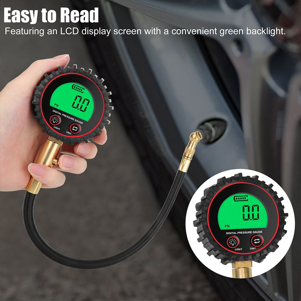 Digital Tire Pressure Gauge 255PSI Professional Accuracy LCD Display Air Pressure Gauge For Trucks Cars RVs black - Premium OBD & Diagnostic Tools from Rapidvehicles - Just $27.99! Shop now at Rapidvehicles