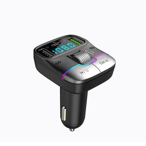 Car MP3 Player Adapter FM Transmitter With LED Display USB PD Fast Charger Supports Handsfree Call U Disk Black and silver - Premium Car Chargers from Rapidvehicles - Just $24.99! Shop now at Rapidvehicles