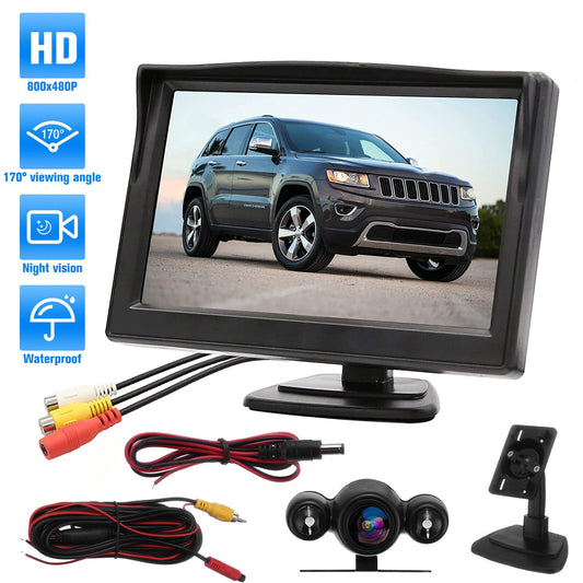 Backup Camera with 5 Inch Monitor Kit Waterproof Night Vision - Premium Car Rear View Camera from Rapidvehicles - Just $49.99! Shop now at Rapidvehicles