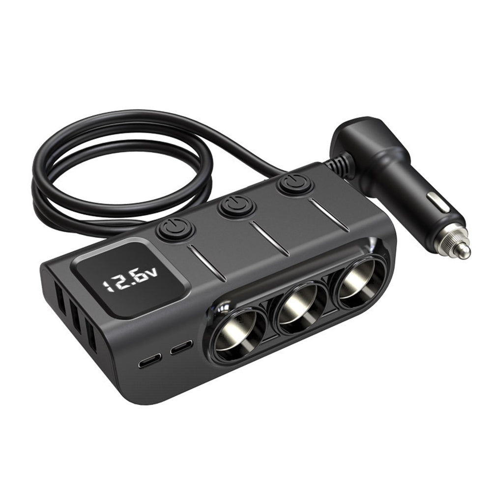 GC01 Car Cigarette Lighter 120W USB PD Fast Charge Adapter 3 Socket Cigarette Lighter Splitter With Independent Switch black - Premium Car Chargers from Rapidvehicles - Just $34.99! Shop now at Rapidvehicles