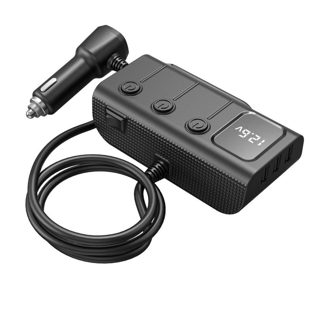 GC01 Car Cigarette Lighter 120W USB PD Fast Charge Adapter 3 Socket Cigarette Lighter Splitter With Independent Switch black - Premium Car Chargers from Rapidvehicles - Just $34.99! Shop now at Rapidvehicles