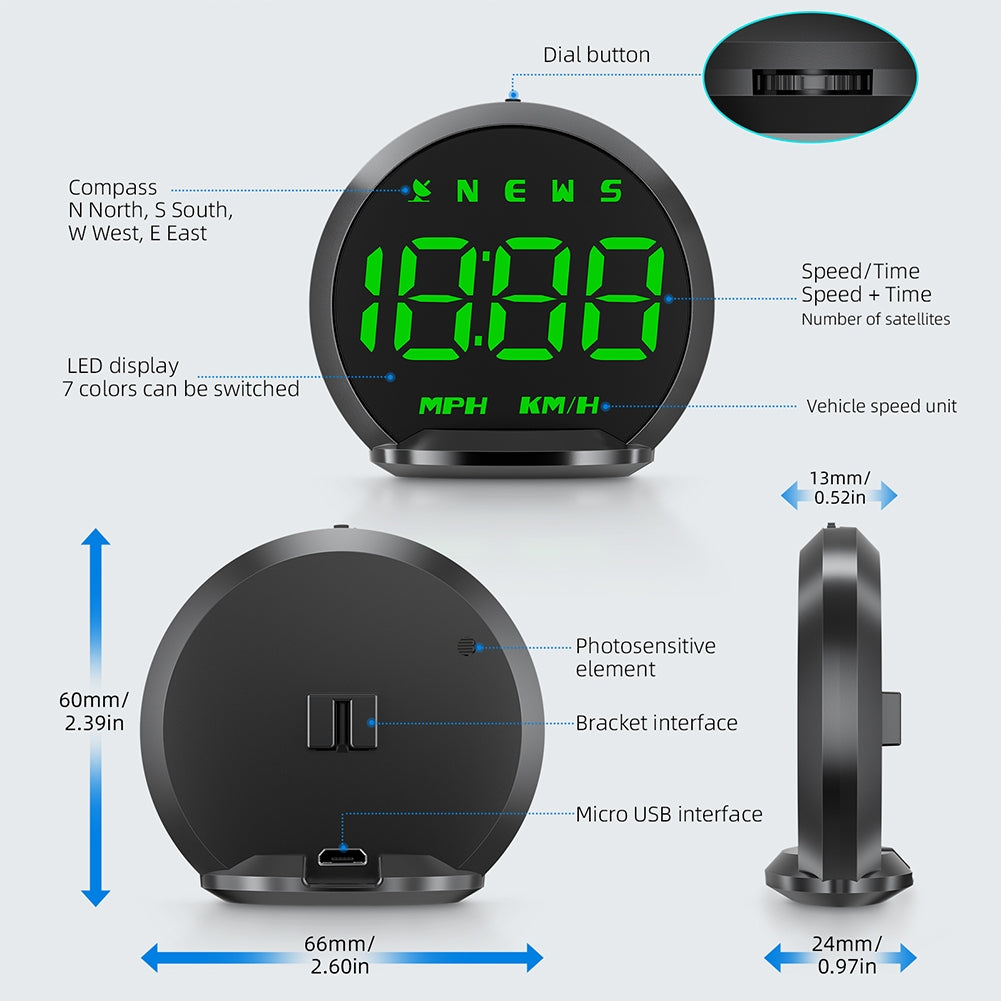 G13 Digital Gps Speedometer Hud Car Head up Display with Compass - Premium Other Car Electronics from Rapidvehicles - Just $51.99! Shop now at Rapidvehicles