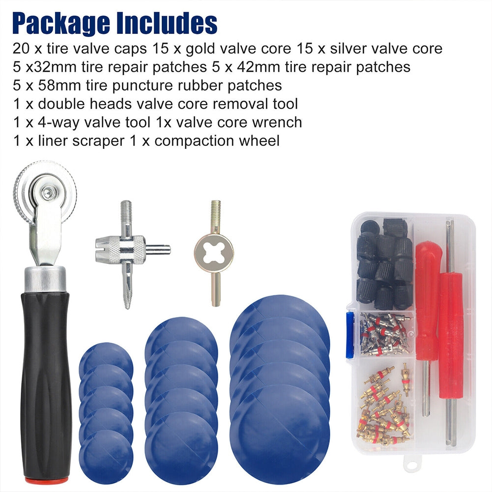 70Pcs Tire Patch Roller Tool Kit 32mmm/42mm/58mm Patches Tire - Premium Other Car Tools from Rapidvehicles - Just $27.99! Shop now at Rapidvehicles