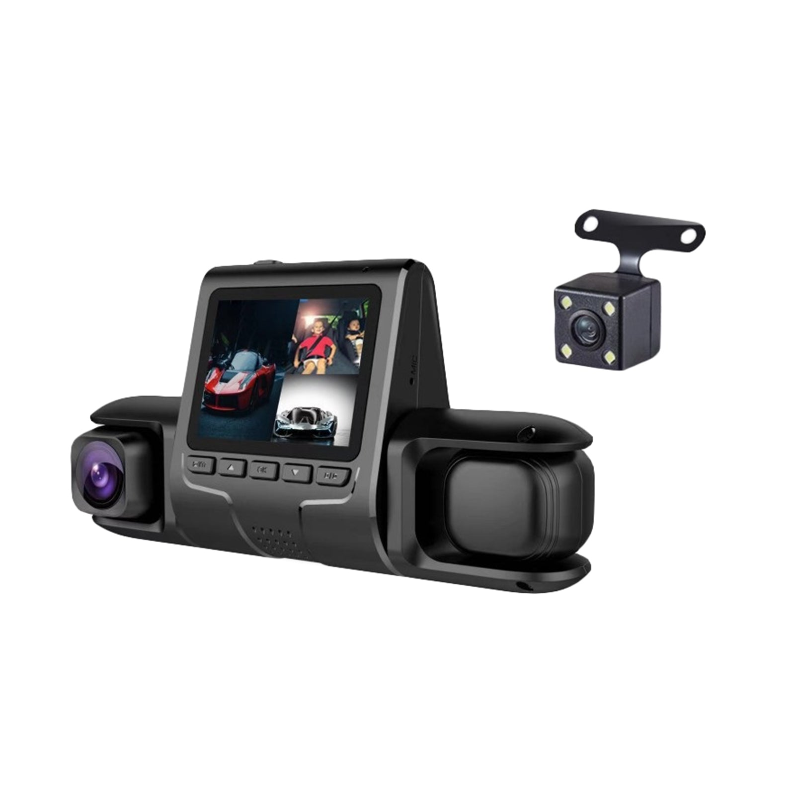 Dash Cam 3 Channel Front Rear Inside 1080P Car Dvr Dashboard Camera with IR Night Vision Loop Recording Black - Premium Car DVR from Rapidvehicles - Just $52.68! Shop now at Rapidvehicles