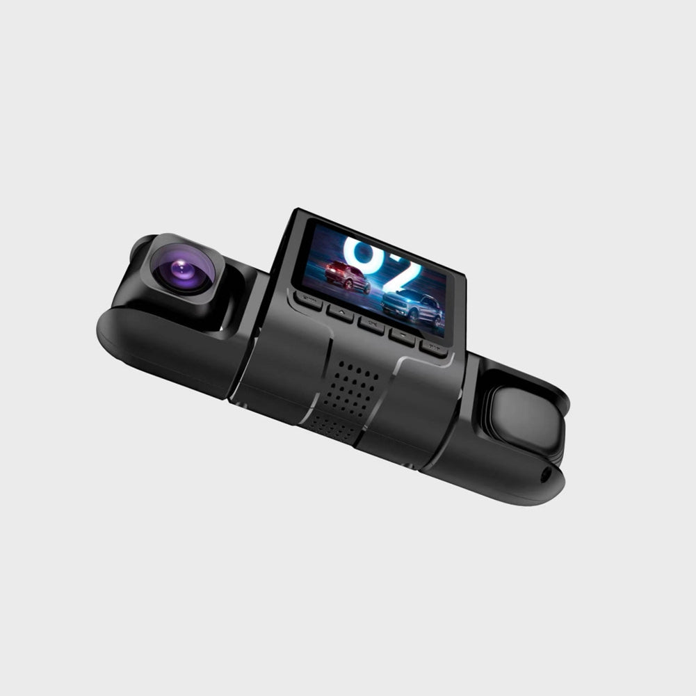 Dash Cam 3 Channel Front Rear Inside 1080P Car Dvr Dashboard Camera with IR Night Vision Loop Recording Black - Premium Car DVR from Rapidvehicles - Just $52.68! Shop now at Rapidvehicles