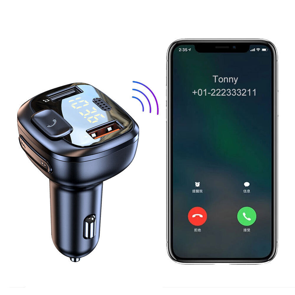 T08 Wireless FM Radio Transmitter For Car Dual USB QC3.0 Fast Charging V5.0 Handsfree Calling Audio Receiver MP3 Music Player black - Premium Car Chargers from Rapidvehicles - Just $20.99! Shop now at Rapidvehicles