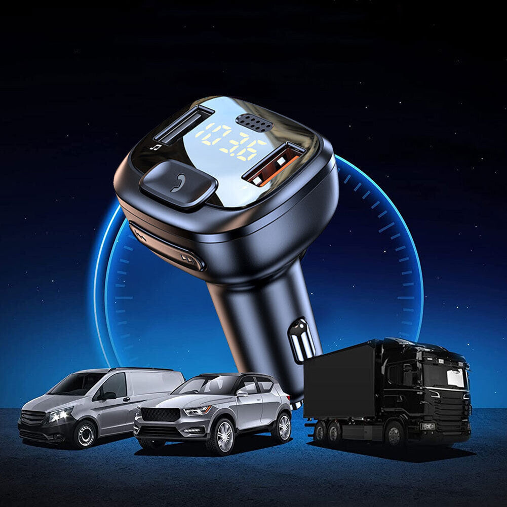 T08 Wireless FM Radio Transmitter For Car Dual USB QC3.0 Fast Charging V5.0 Handsfree Calling Audio Receiver MP3 Music Player black - Premium Car Chargers from Rapidvehicles - Just $20.99! Shop now at Rapidvehicles