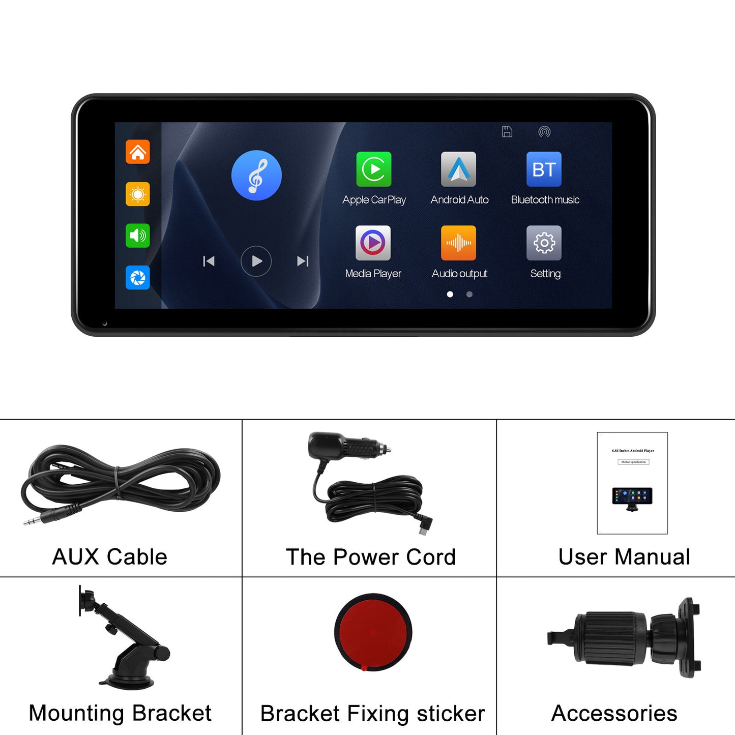 6.86 inch HD Car Stereo Touch Screen for CarPlay Android Auto - Premium Other Car Electronics from Rapidvehicles - Just $116.99! Shop now at Rapidvehicles