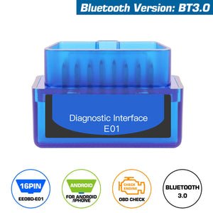 Mini ELM327 OBDII Car Auto Diagnostic Scanner Code Reader V3.0 OBD2 Professional Scan Tool Compatible For Android Windows PC blue - Premium OBD & Diagnostic Tools from Rapidvehicles - Just $18.99! Shop now at Rapidvehicles