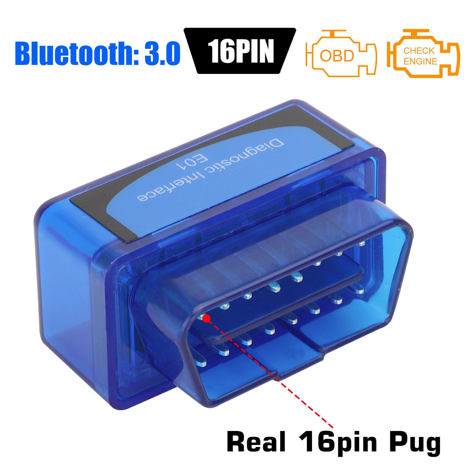 Mini ELM327 OBDII Car Auto Diagnostic Scanner Code Reader V3.0 OBD2 Professional Scan Tool Compatible For Android Windows PC blue - Premium OBD & Diagnostic Tools from Rapidvehicles - Just $18.99! Shop now at Rapidvehicles