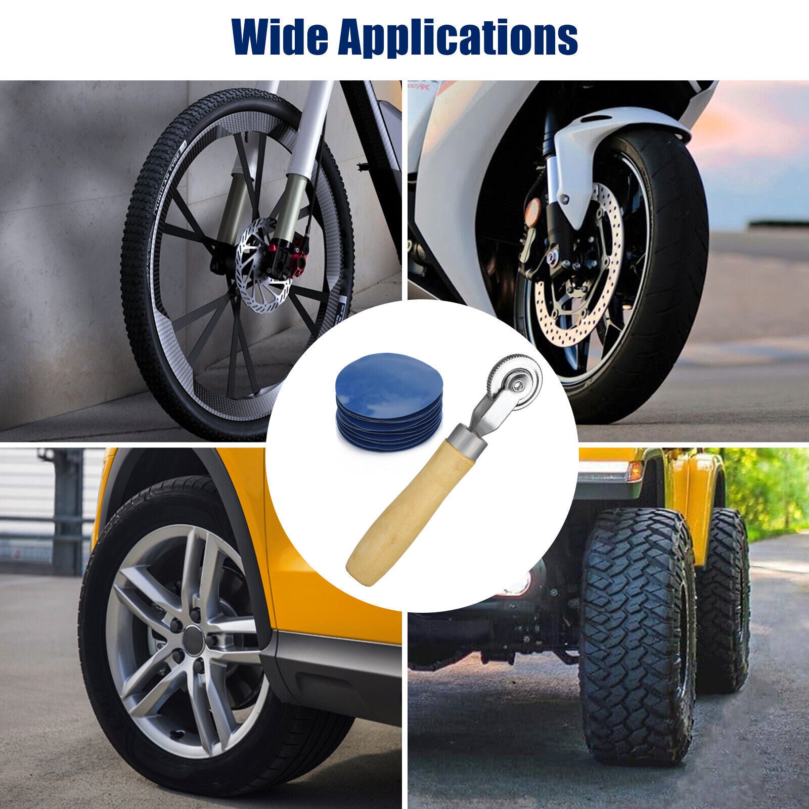 31 Pieces Tire Patches 32mm 42mm 58mm Unit Tire Patches Kit With Tire Patch Roller For Car Truck Bike Motorcycle Wheel As shown - Premium Scratch Repair from Rapidvehicles - Just $19.99! Shop now at Rapidvehicles