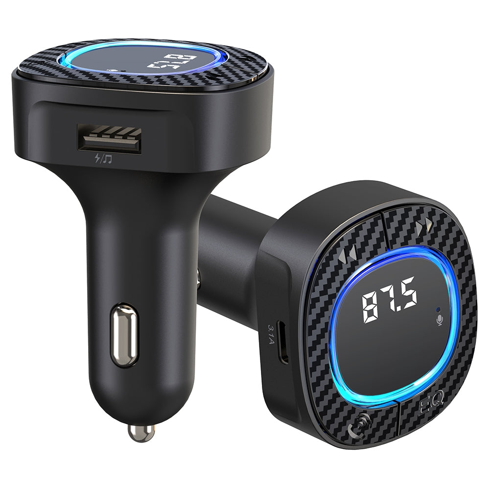 Handsfree Call Car Charger FM Transmitter With Light Dual USB Port Charger Mp3 Audio Music Stereo Adapter For All Smartphones C42-black - Premium Car Chargers from Rapidvehicles - Just $17.99! Shop now at Rapidvehicles