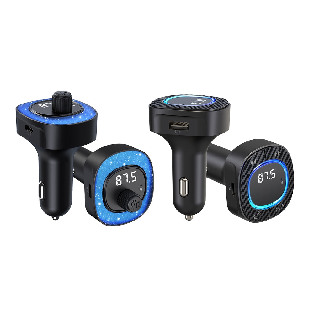 Handsfree Call Car Charger FM Transmitter With Light Dual USB Port Charger Mp3 Audio Music Stereo Adapter For All Smartphones C42-black - Premium Car Chargers from Rapidvehicles - Just $17.99! Shop now at Rapidvehicles