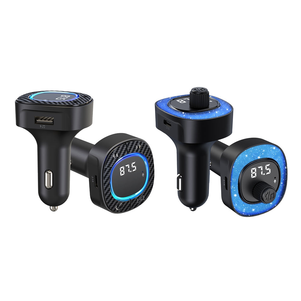 Handsfree Call Car Charger FM Transmitter With Light Dual USB Port Charger Mp3 Audio Music Stereo Adapter For All Smartphones C42-black - Premium Car Chargers from Rapidvehicles - Just $17.99! Shop now at Rapidvehicles