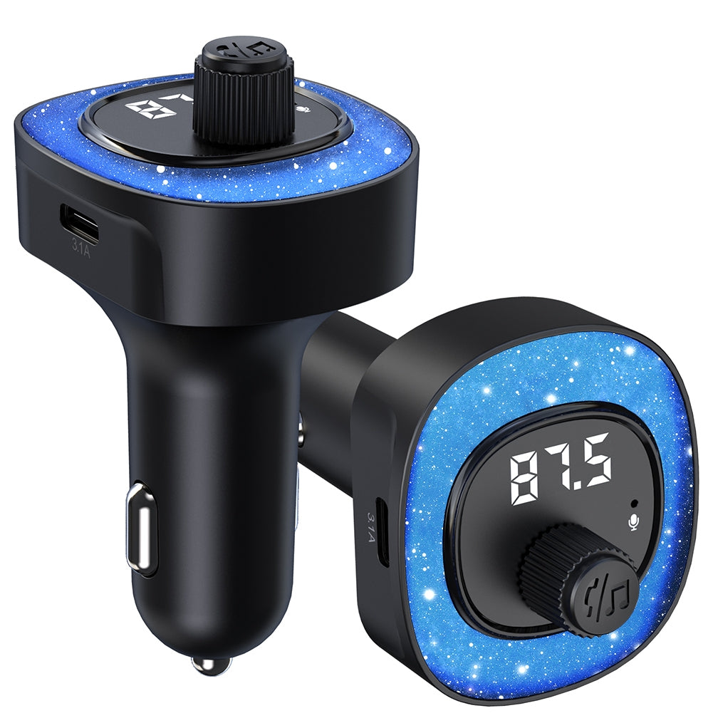 Handsfree Call Car Charger FM Transmitter With Light Dual USB Port Charger Mp3 Audio Music Stereo Adapter For All Smartphones C41-black - Premium Car Chargers from Rapidvehicles - Just $19.99! Shop now at Rapidvehicles