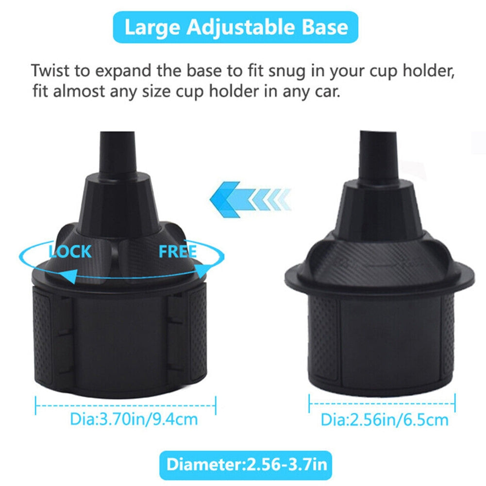 Cup Holder Phone Mount For Car Expandable Base Height Adjustable Stable Rotatable Holder For Cars SUVs Trucks black red - Premium Car Mounts & Holders from Rapidvehicles - Just $21.99! Shop now at Rapidvehicles