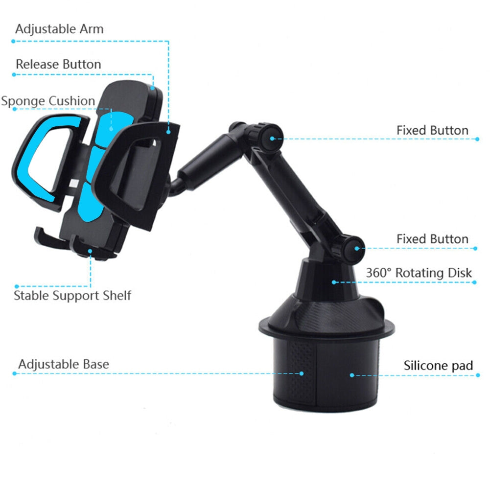 Cup Holder Phone Mount For Car Expandable Base Height Adjustable - Premium Car Mounts & Holders from Rapidvehicles - Just $21.59! Shop now at Rapidvehicles