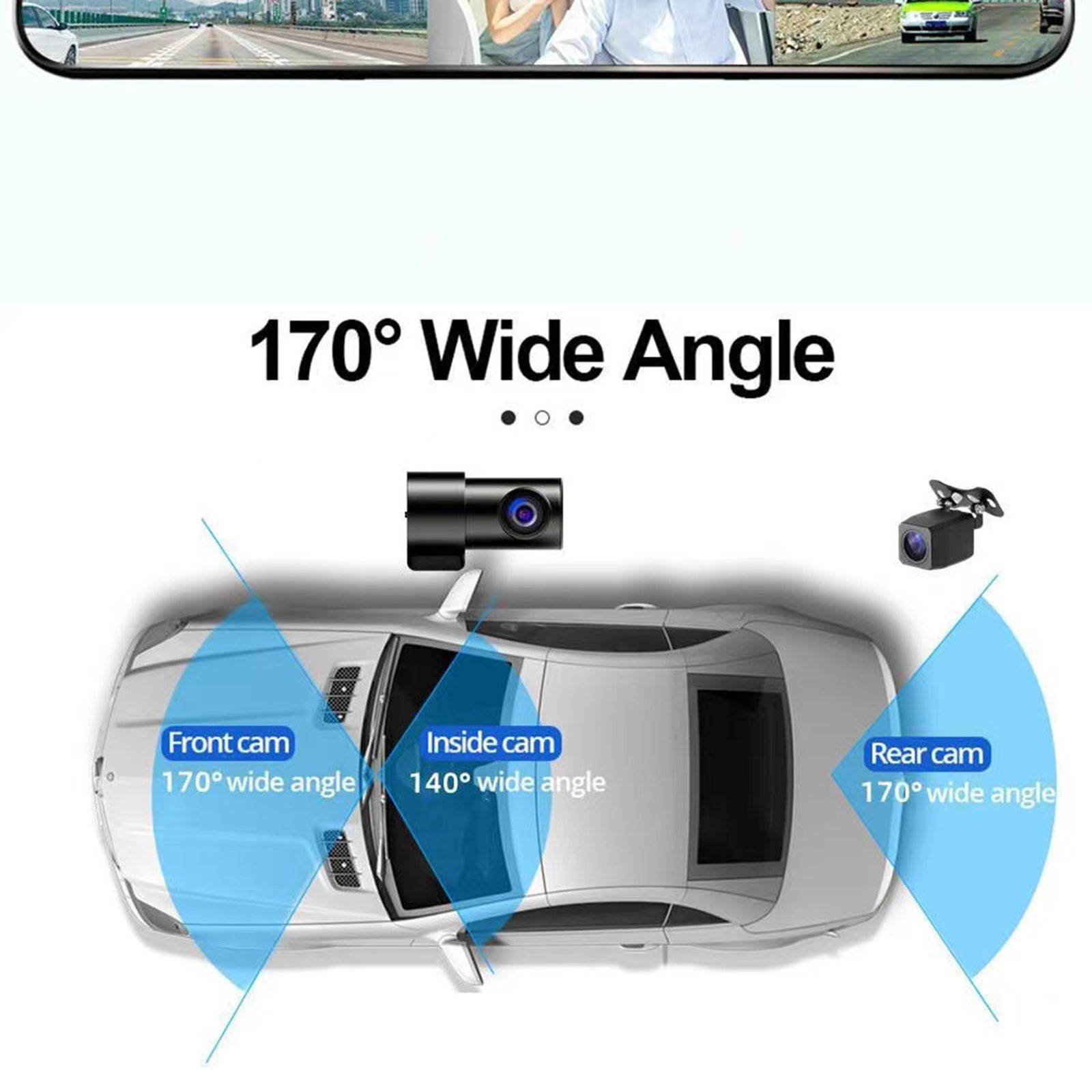 3 Channel Dash Cam 1080P HD Full Touch Screen 170 Degrees Wide Angle Dashboard Camera G-Sensor Black - Premium Car DVR from Rapidvehicles - Just $76.08! Shop now at Rapidvehicles