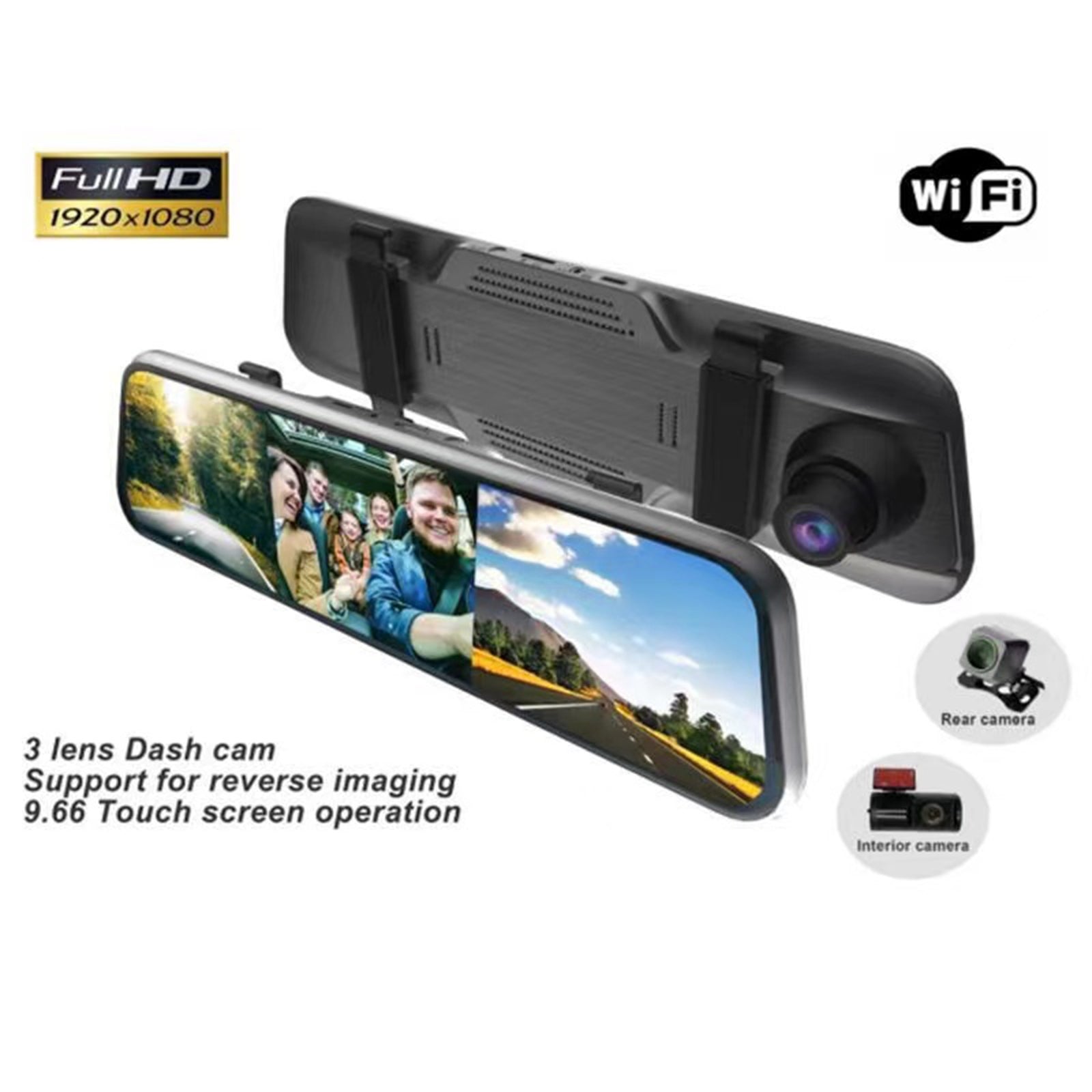 3 Channel Dash Cam 1080P HD Full Touch Screen 170 Degrees Wide Angle Dashboard Camera G-Sensor Black - Premium Car DVR from Rapidvehicles - Just $76.08! Shop now at Rapidvehicles