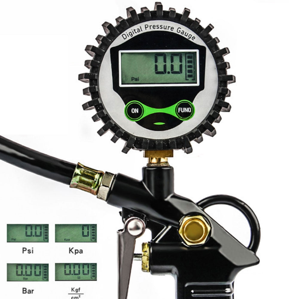 Digital Tire Inflator With Pressure Gauge Air Chuck With Rubber Hose Quick Connect Coupler Car Accessories. black - Premium OBD & Diagnostic Tools from Rapidvehicles - Just $31.99! Shop now at Rapidvehicles