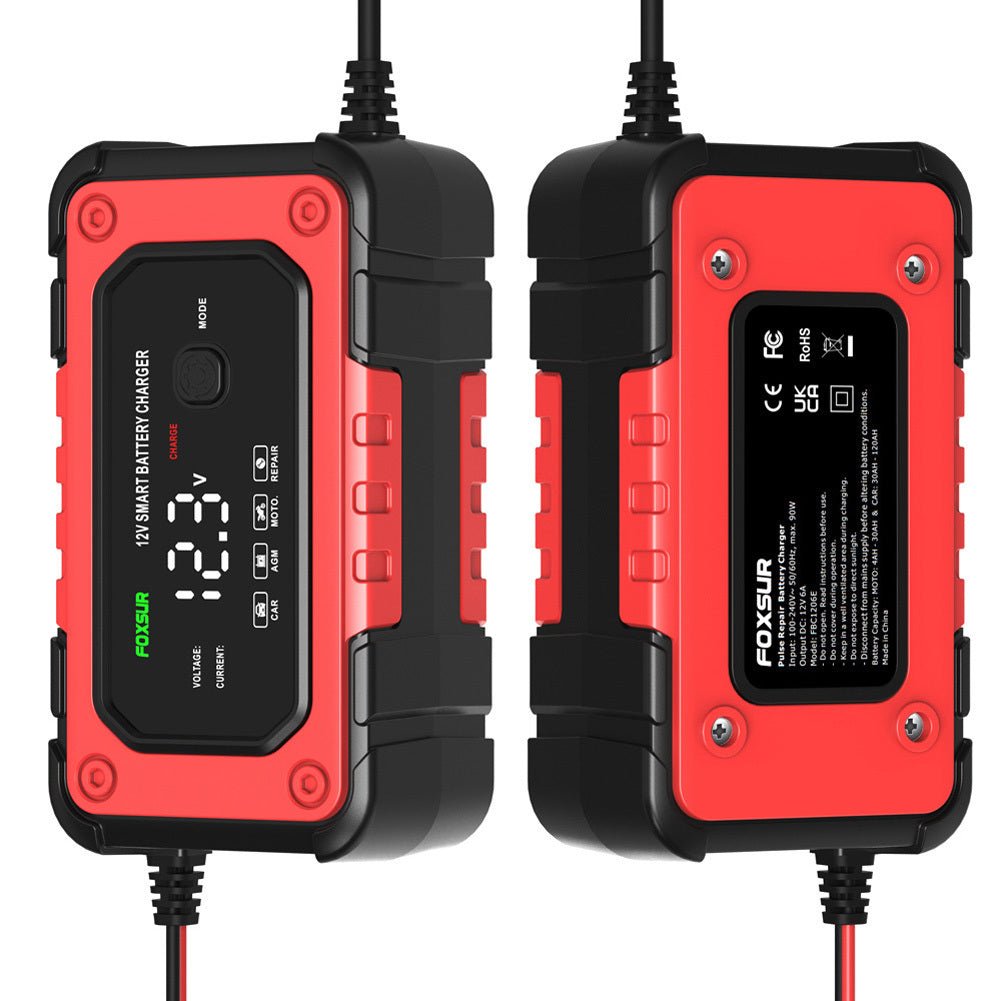 Car Battery Charger 12V 6-Amp Fully Automatic Smart Battery Charger Screen Display Trickle Charger Maintainer AU Plug - Premium Motorcycle Accessories from Rapidvehicles - Just $36.99! Shop now at Rapidvehicles