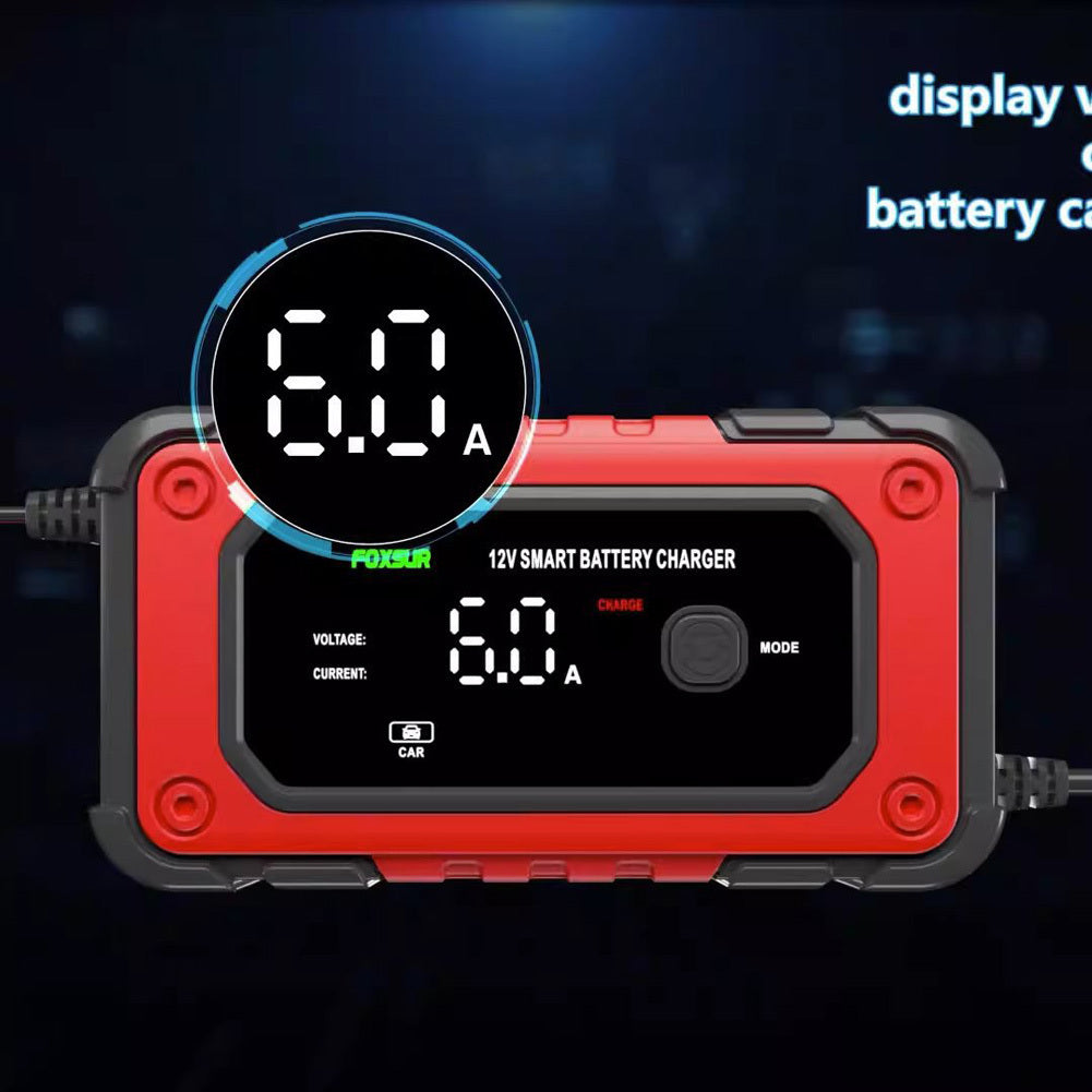 Car Battery Charger 12V 6-Amp Fully Automatic Smart Battery Charger Screen Display Trickle Charger Maintainer AU Plug - Premium Motorcycle Accessories from Rapidvehicles - Just $36.99! Shop now at Rapidvehicles