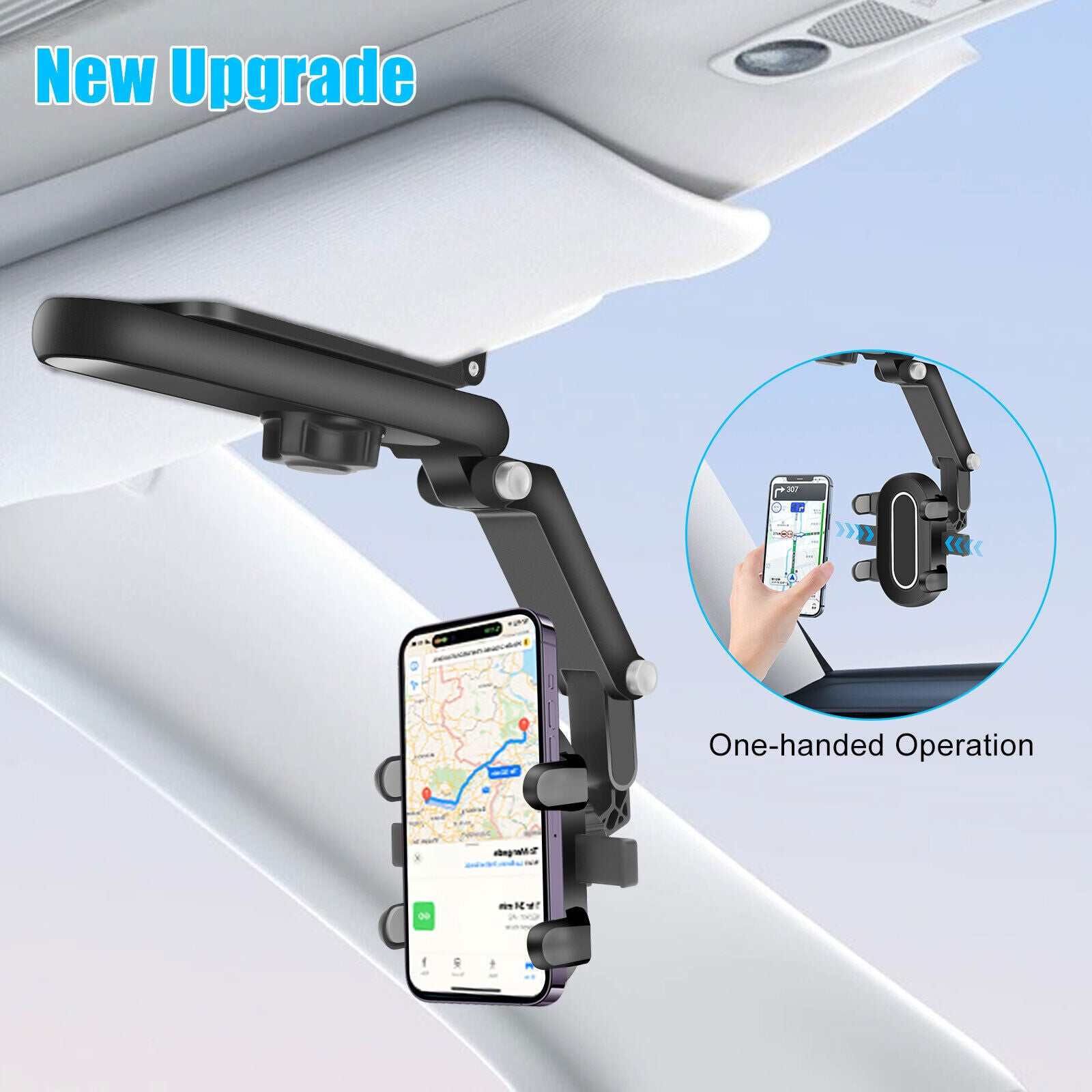 Sun Visor Cell Phone Holder Mount For Car 1080 Rotatable Retractable Universal Adjustable Cell Phone Holder Multifunctional black - Premium Car Mounts & Holders from Rapidvehicles - Just $20.99! Shop now at Rapidvehicles