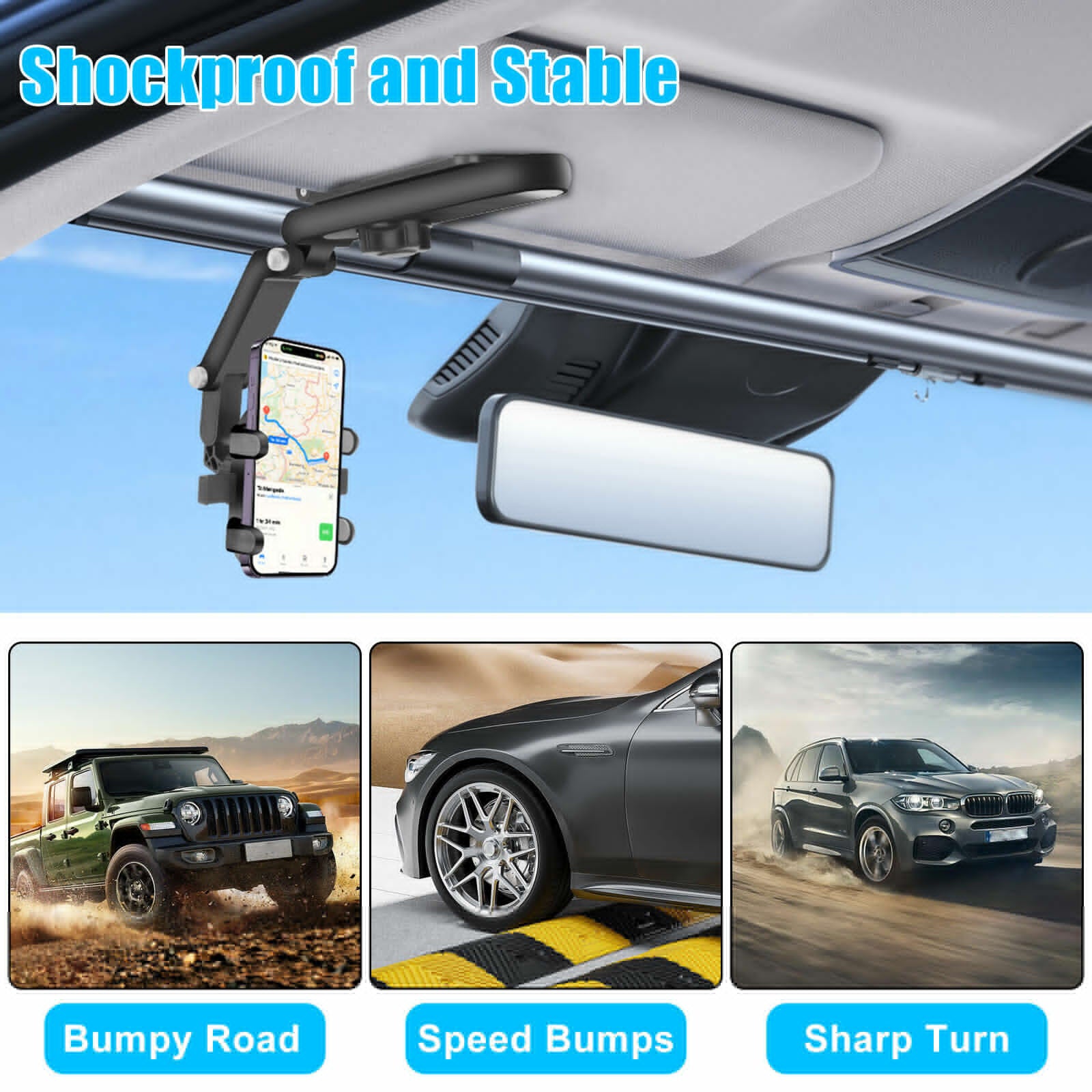 Sun Visor Cell Phone Holder Mount For Car 1080 Rotatable Retractable Universal Adjustable Cell Phone Holder Multifunctional black - Premium Car Mounts & Holders from Rapidvehicles - Just $20.99! Shop now at Rapidvehicles