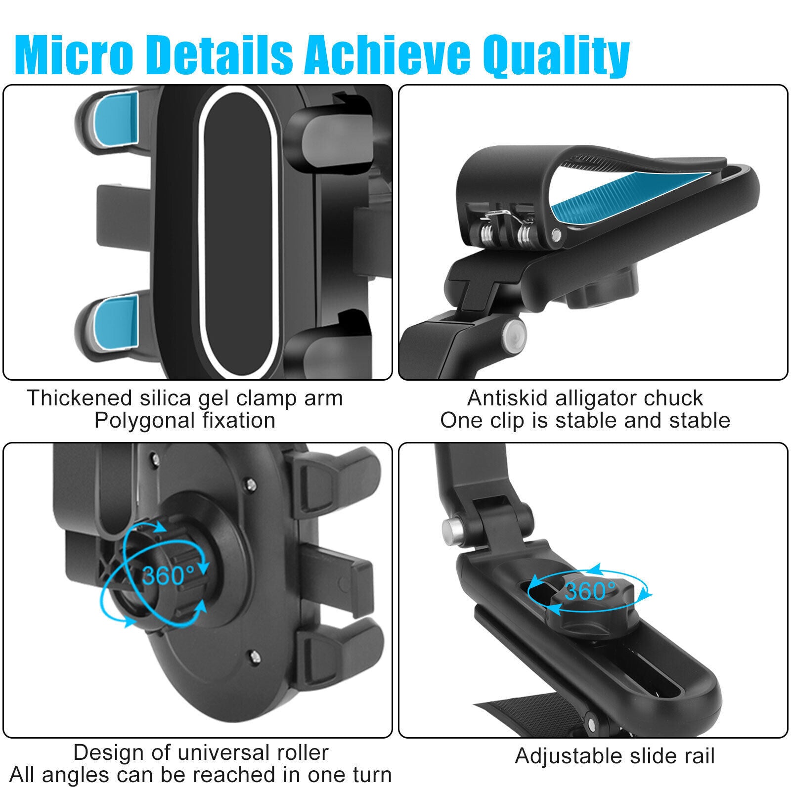 Sun Visor Cell Phone Holder Mount For Car 1080 Rotatable Retractable Universal Adjustable Cell Phone Holder Multifunctional black - Premium Car Mounts & Holders from Rapidvehicles - Just $20.99! Shop now at Rapidvehicles