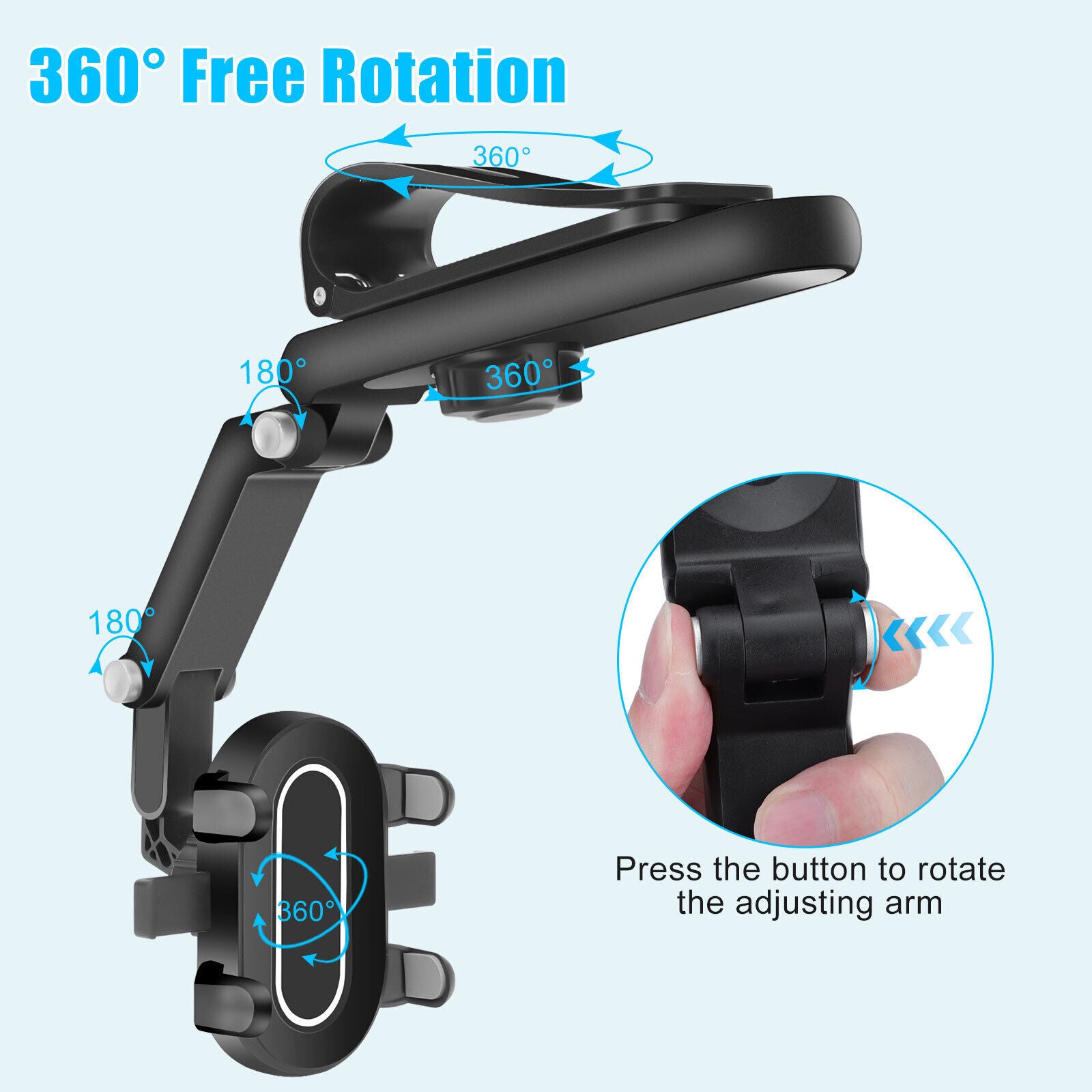 Sun Visor Cell Phone Holder Mount For Car 1080 Rotatable Retractable Universal Adjustable Cell Phone Holder Multifunctional black - Premium Car Mounts & Holders from Rapidvehicles - Just $20.99! Shop now at Rapidvehicles