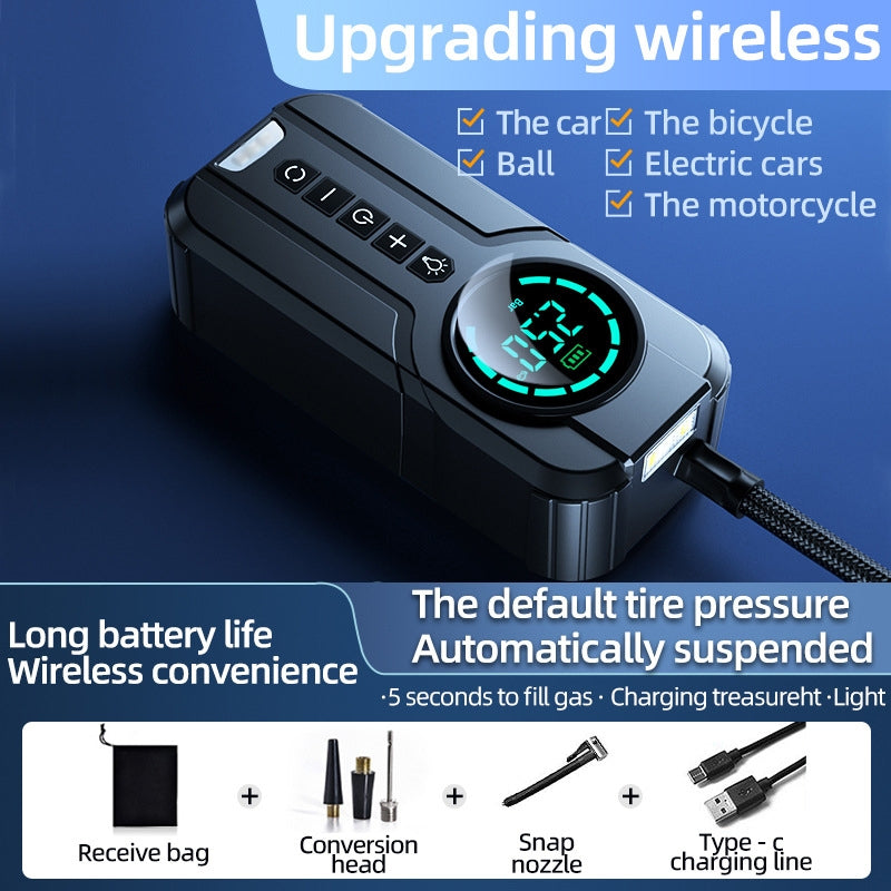 150psi Tire Inflator Air Compressor Lcd Display Cordless Portable Air Pump for Motorcycle Bike Ball with Battery - Premium Other Car Tools from Rapidvehicles - Just $66.84! Shop now at Rapidvehicles