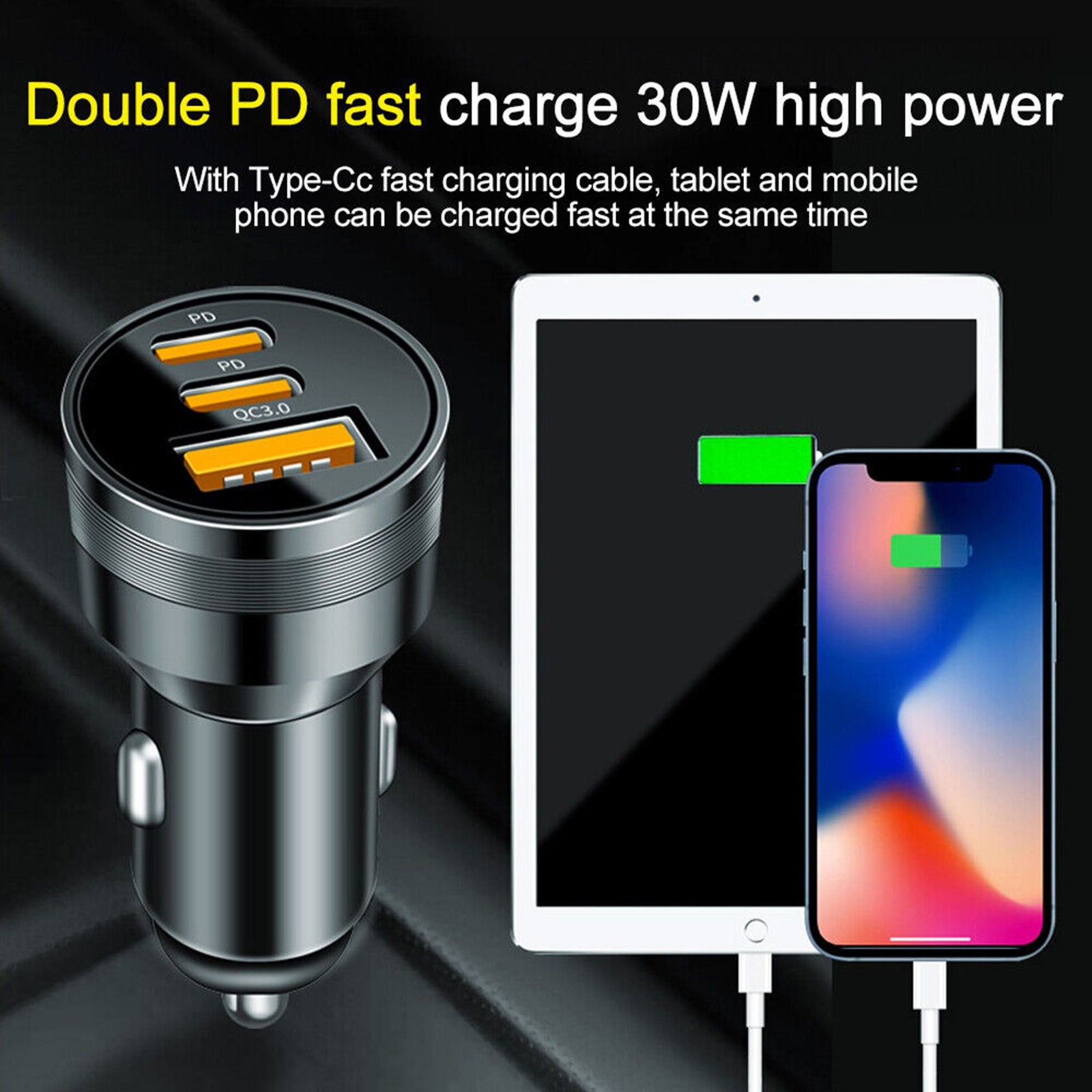 78W PD USB C Car Charger Dual PD QC3.0 Fast Power Charging Block Cigarette Lighter Socket Splitter Power Adapter black - Premium Car Chargers from Rapidvehicles - Just $15.99! Shop now at Rapidvehicles