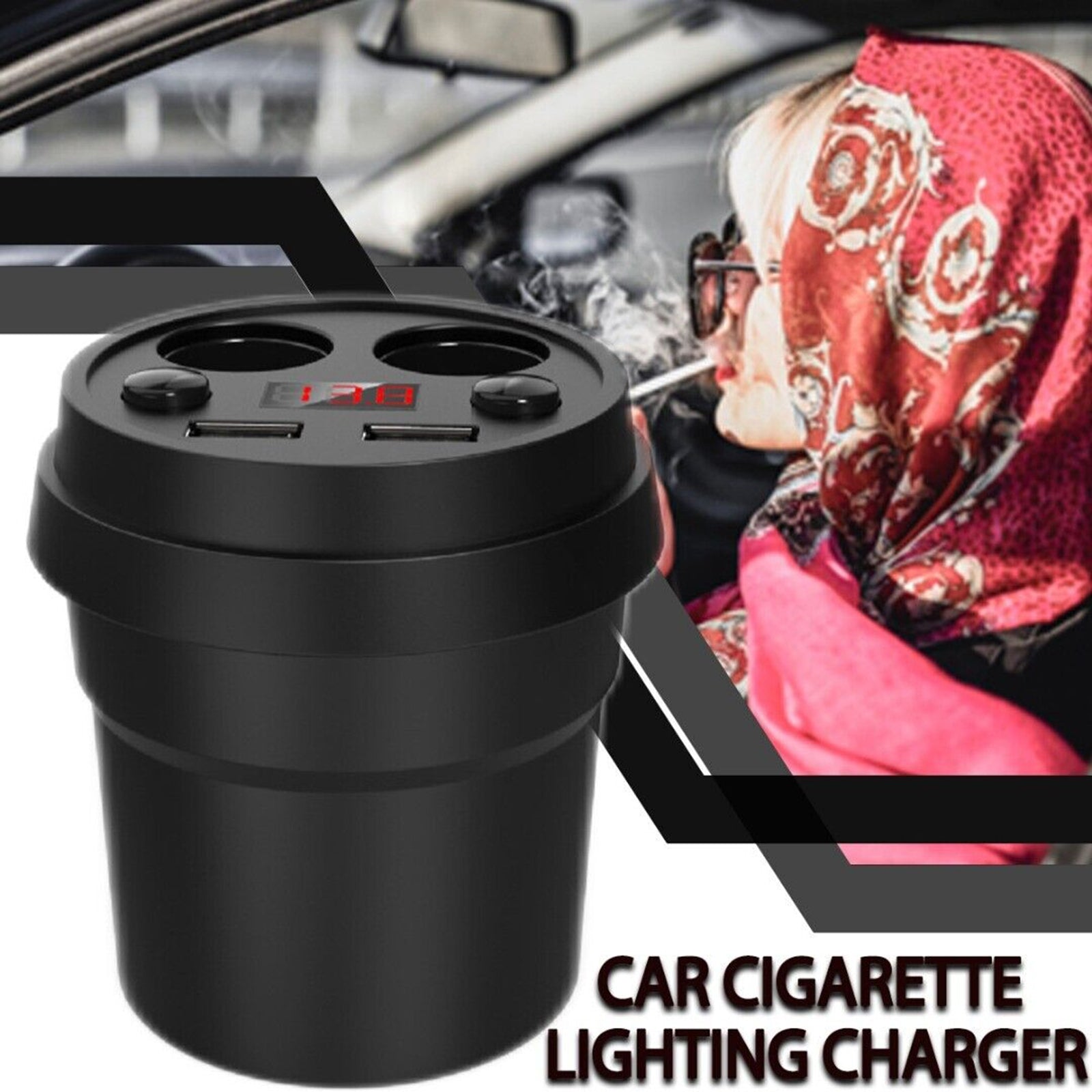 Cigarette Lighter Splitter 3.1A Car Charger Adapter 2 In 1 Cigarette Outlet With Independent Switches Digital Display Devices black - Premium Car Chargers from Rapidvehicles - Just $23.99! Shop now at Rapidvehicles