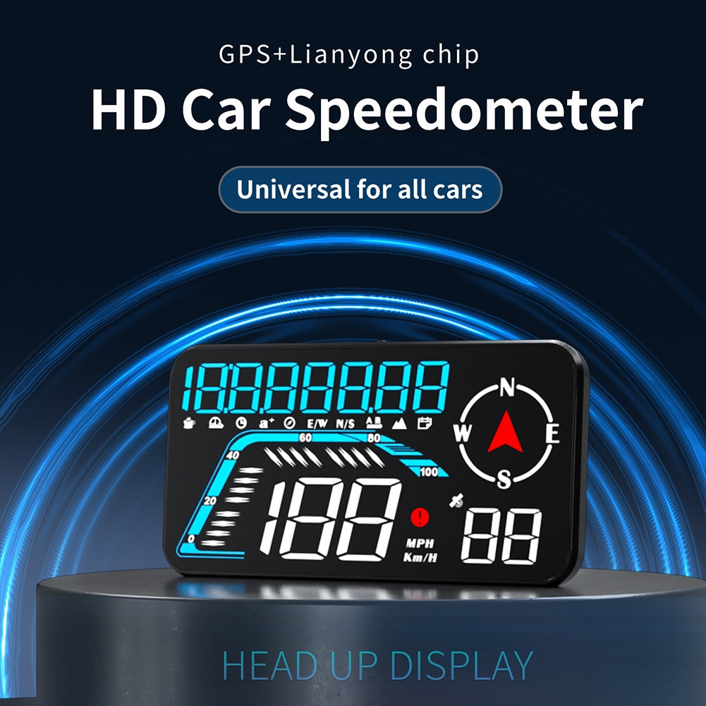 G12 Car Digital Head-Up Display 5.5-Inch GPS Over-Speed Alarm Speedometer Blue and White - Premium Other Car Electronics from Rapidvehicles - Just $46.89! Shop now at Rapidvehicles