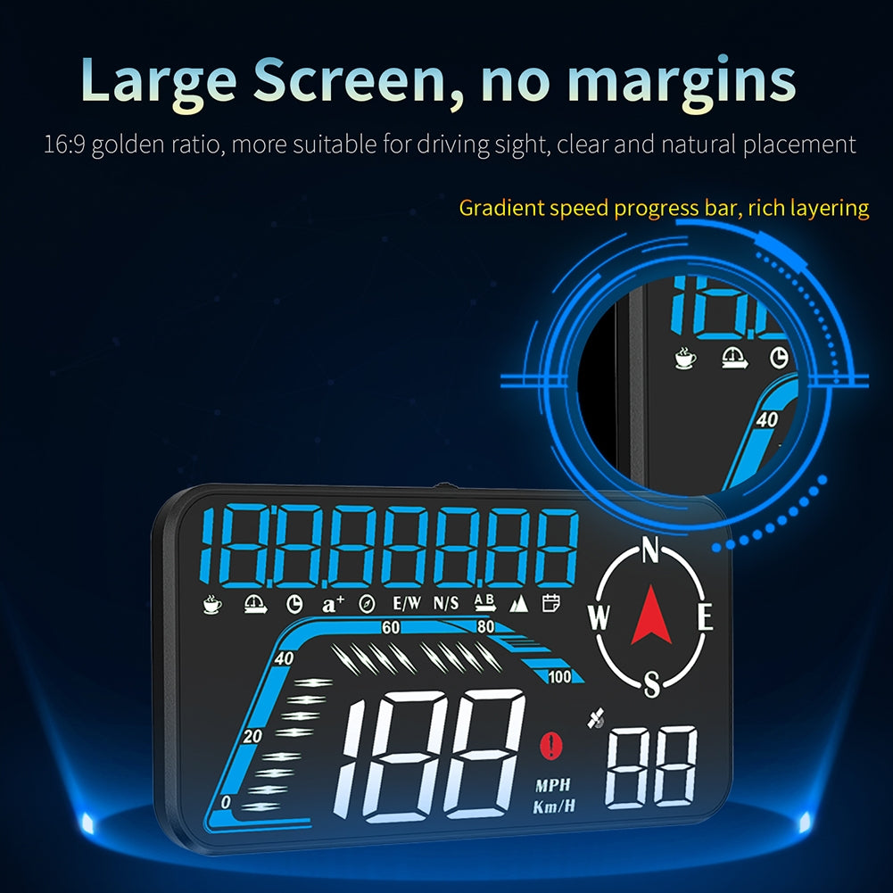 G12 Car Digital Head-Up Display 5.5-Inch GPS Over-Speed Alarm Speedometer Blue and White - Premium Other Car Electronics from Rapidvehicles - Just $46.89! Shop now at Rapidvehicles